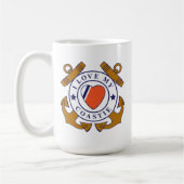 私のCoastieによって交差させるいかりのマグを愛して下さい コーヒーマグカップ (左)