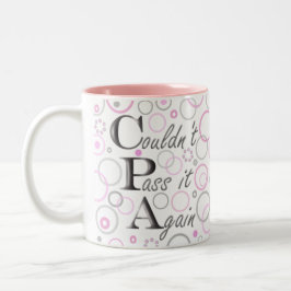 私のCPAの検査に合格しました! それを再度渡すことができませんでした! ツートーンマグカップ