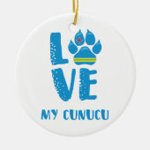 私のCUNUCU (青い手紙) -オーナメントを愛して下さい セラミックオーナメント (正面)