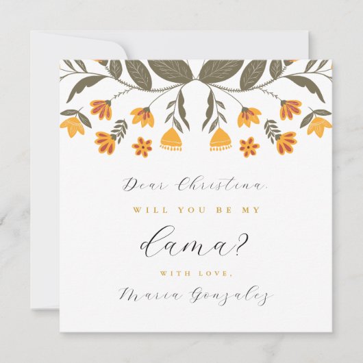 私のDama Proposalキンセアニェラ写真 招待状 (正面)