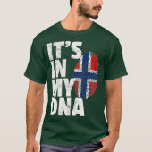 私のDNAでノルウェー国旗のプライドの男性 Tシャツ (正面)