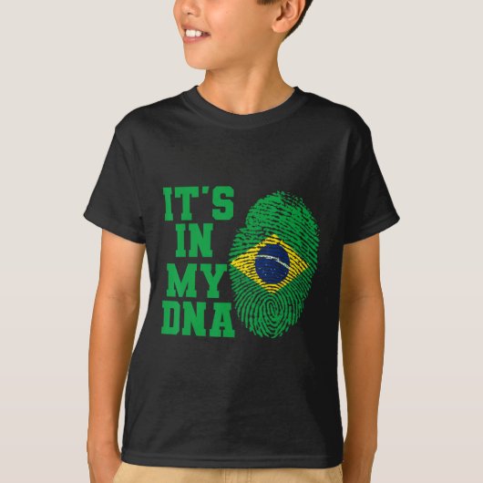 私のDnaでブラジル国旗のシャツカットブラジルヴィンテージ Tシャツ (正面)