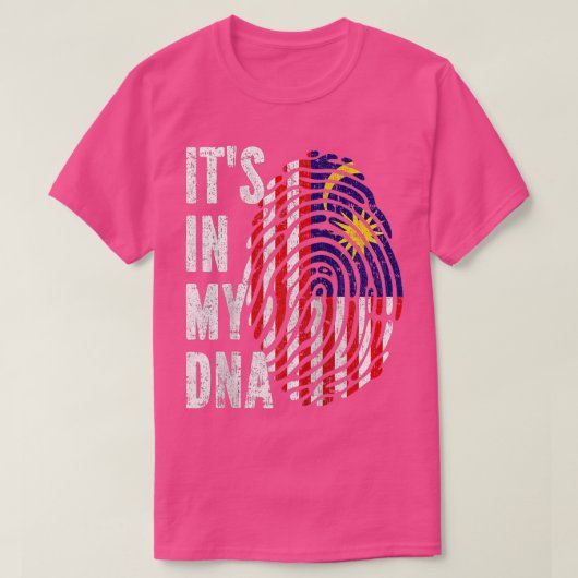 私のDNAでマレーシア国旗マレーシアのラグランBaseb Tシャツ (デザイン正面)