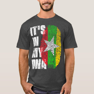 私のDNAでミャンマー国旗の男の子の女の子ギフト Tシャツ