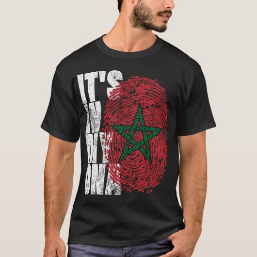 私のDNAでモロッコのアフリカのギフトmoorish Moro Tシャツ (正面)