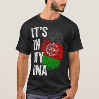 私のDNAでITSアフガニスタン国旗アフガンルーツプライド Tシャツ