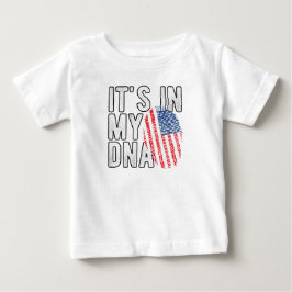 私のDNAにはアメリカが ベビーTシャツ