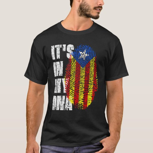 私のDNAにはカタルーニャ フラグ カタルーニャ人 Tシャツ (正面)