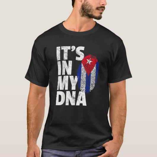 私のDNAにはキューバの旗 キューバの誇り メンズ レディース R Tシャツ (正面)
