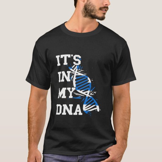 私のDNAにはギリシャの血が流れている ギリシャ国旗 ギリシャ人 Tシャツ (正面)