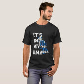私のDNAにはギリシャの血が流れている ギリシャ国旗 ギリシャ人 Tシャツ (正面フル)