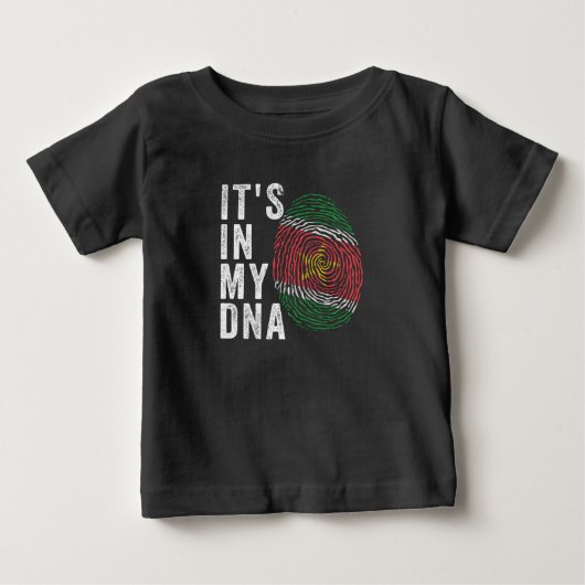 私のDNAに入っている – スリナム国旗 ベビーTシャツ (正面)