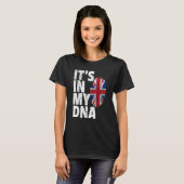 私のDNAに英国の旗 イングランド イギリス Tシャツ (正面フル)