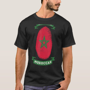 私のDnaはモロッコ国旗の指紋国家 Tシャツ