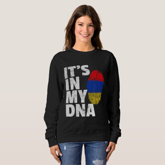 私のDnaアルメニア国旗のプライド国 スウェットシャツ (正面フル)