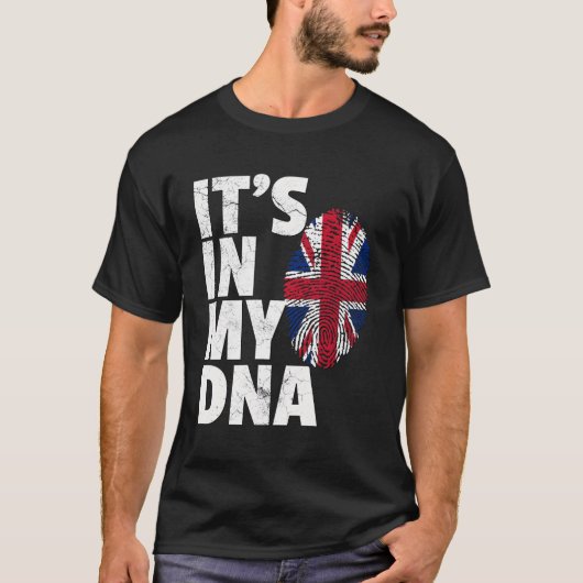 私のDnaイギリス国旗イギリスイギリスユニーにある Tシャツ (正面)