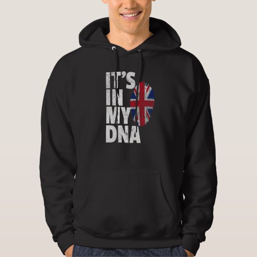 私のDnaイギリス・ユニオン・ジャック国旗の中にある パーカ (正面)