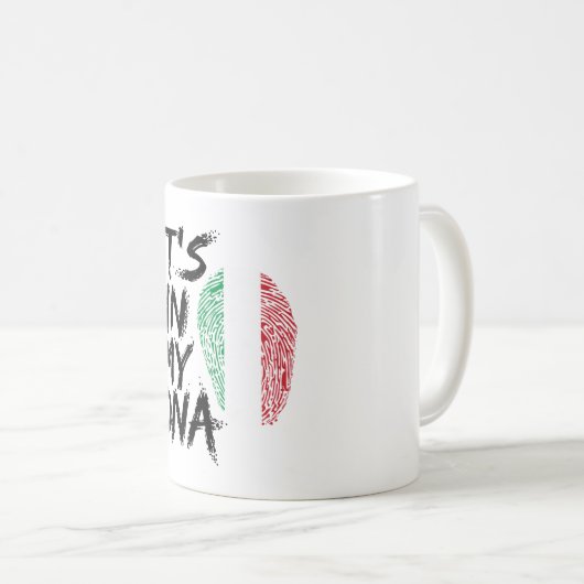 私のdnaイタリア国旗のお土産プレゼント コーヒーマグカップ (正面右)