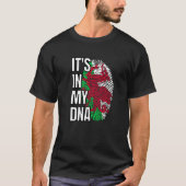 私のDnaウェールズ国旗のウェールズ指紋 Tシャツ (正面)