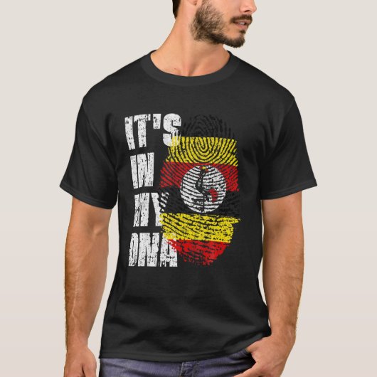 私のDNAウガンダ国旗のウガンダ Tシャツ (正面)