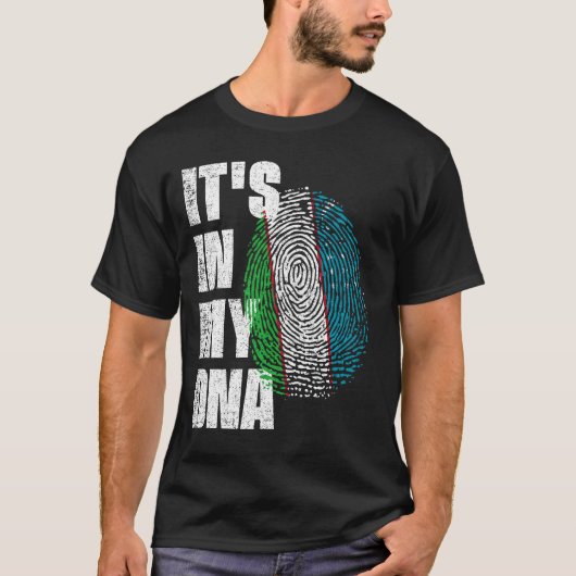 私のDNAウズベキスタン国旗の中にある Tシャツ (正面)