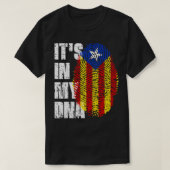 私のDNAカタロニア国旗カタロニア Tシャツ (デザイン正面)