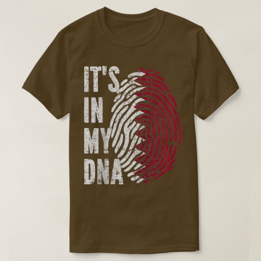 私のDNAカタール国旗カタールラグラン野球のITS Tシャツ (デザイン正面)
