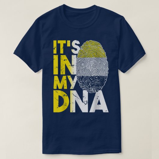 私のDNAガリフナ国旗アフロにカリブのある Tシャツ (デザイン正面)