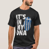 私のDNAギリシャ国旗の公式プライドギ Tシャツ (正面)