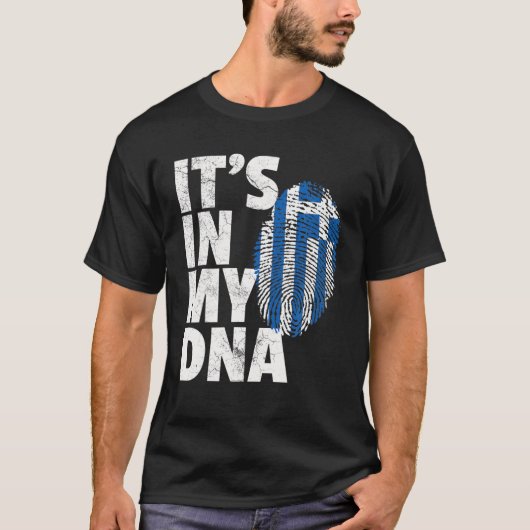 私のDNAギリシャ国旗の公式プライドギ Tシャツ (正面)