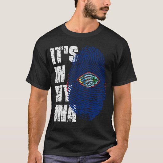 私のDNAグアム国旗の男の子の女の子ギフトに入っている Tシャツ (正面)