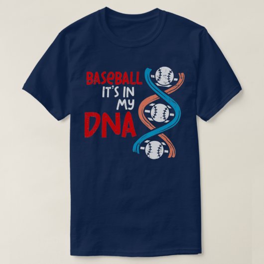 私のDNAコーチのチームおもしろい選手の男性のWomで野球 Tシャツ (デザイン正面)