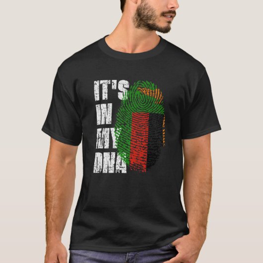 私のDNAザンビア国旗ザンビアの中にある Tシャツ (正面)