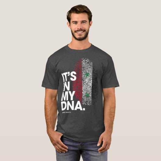 私のDNAシリア国旗シリアの根の中にある Tシャツ (正面フル)