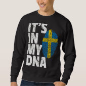 私のDnaスウェーデン国旗の男性の女性の中にある スウェットシャツ (正面)