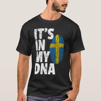 私のDnaスウェーデン国旗の男性の女性の中にある Tシャツ