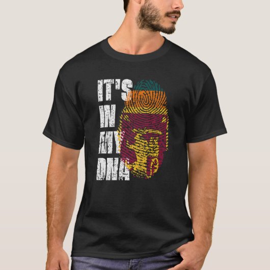 私のDnaスリランカ国旗のスリランカ Tシャツ (正面)