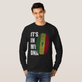 私のDNAセネガル国旗の指紋プライドセン Tシャツ (正面フル)