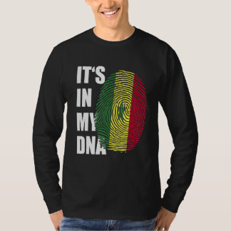 私のDNAセネガル国旗の指紋プライドセン Tシャツ