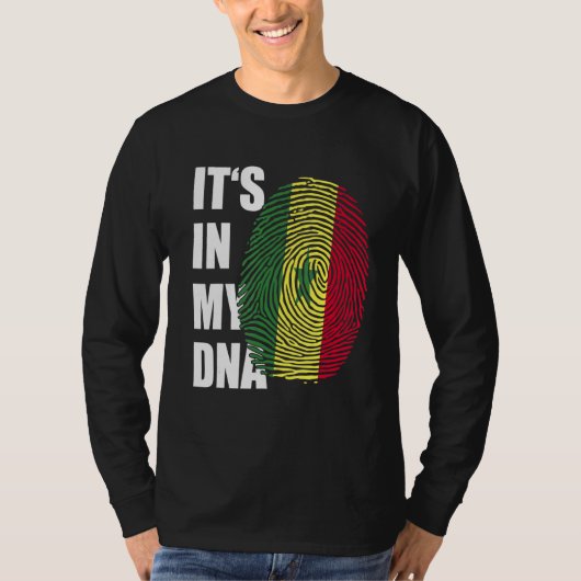 私のDNAセネガル国旗の指紋プライドセン Tシャツ (正面)