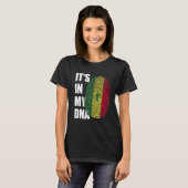 私のDNAセネガル国旗の指紋プライドセン Tシャツ (正面フル)