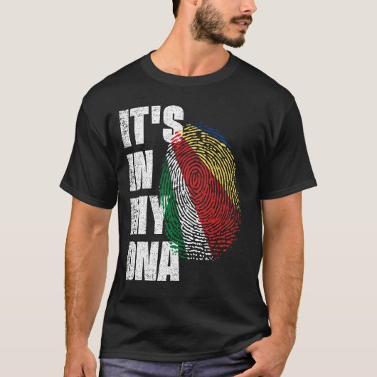 私のDNAセーシェル国旗の中にある Tシャツ (正面)