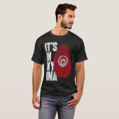 私のDNAチュニジア誇りを持った国旗だ Tシャツ (正面フル)