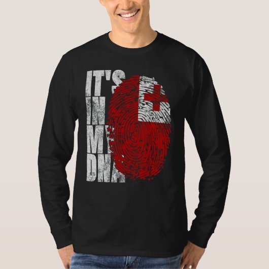 私のDNAトンガグラフィック女性トガン男性へにある Tシャツ (正面)