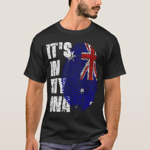 私のDNAニュージーランド国旗の男の子の女の子ギフトに入っている Tシャツ