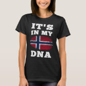 私のDNAノルウェー国旗ノルウェー Tシャツ (正面)