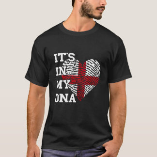 私のDNAハートのサムマークSt George's Cross Eにある Tシャツ