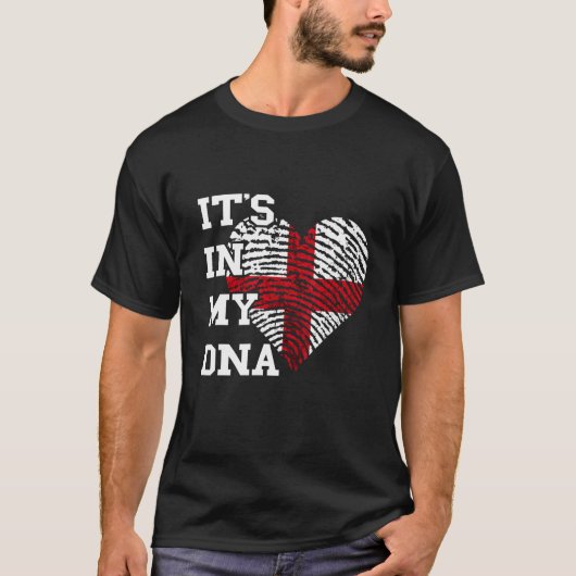 私のDNAハートのサムマークSt George's Cross Eにある Tシャツ (正面)