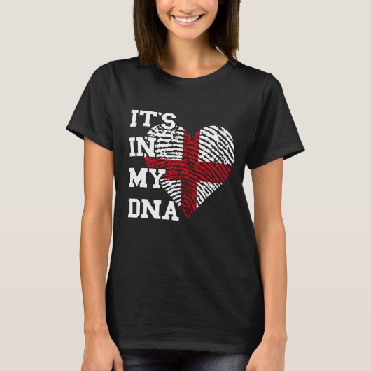 私のDNAハートのサムマークSt George's Cross Eにある Tシャツ (正面)