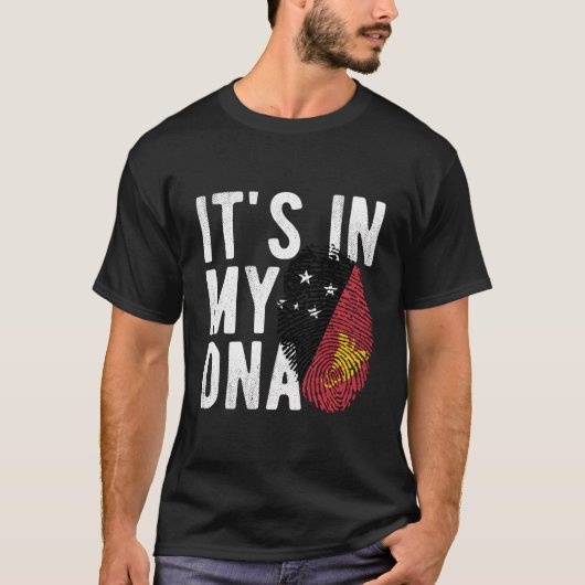 私のDnaパプアニューギニア国旗の指紋にある Tシャツ (正面)